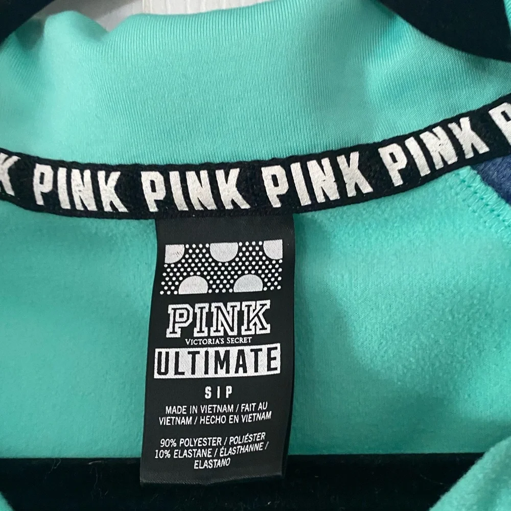 VICTORIA’S SECRET Love Pink Ultimate Green Pullover 1/2 Zip S
